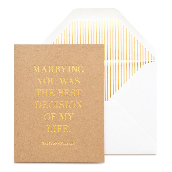 Card - Anniversary Best Decision